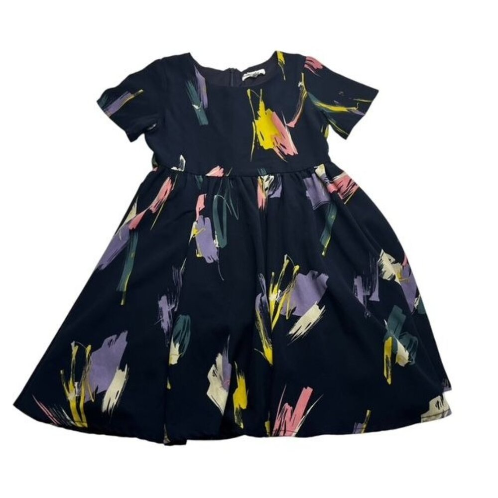 Roolee Kids Navy Brush Stroke Dress Size 5-6T
